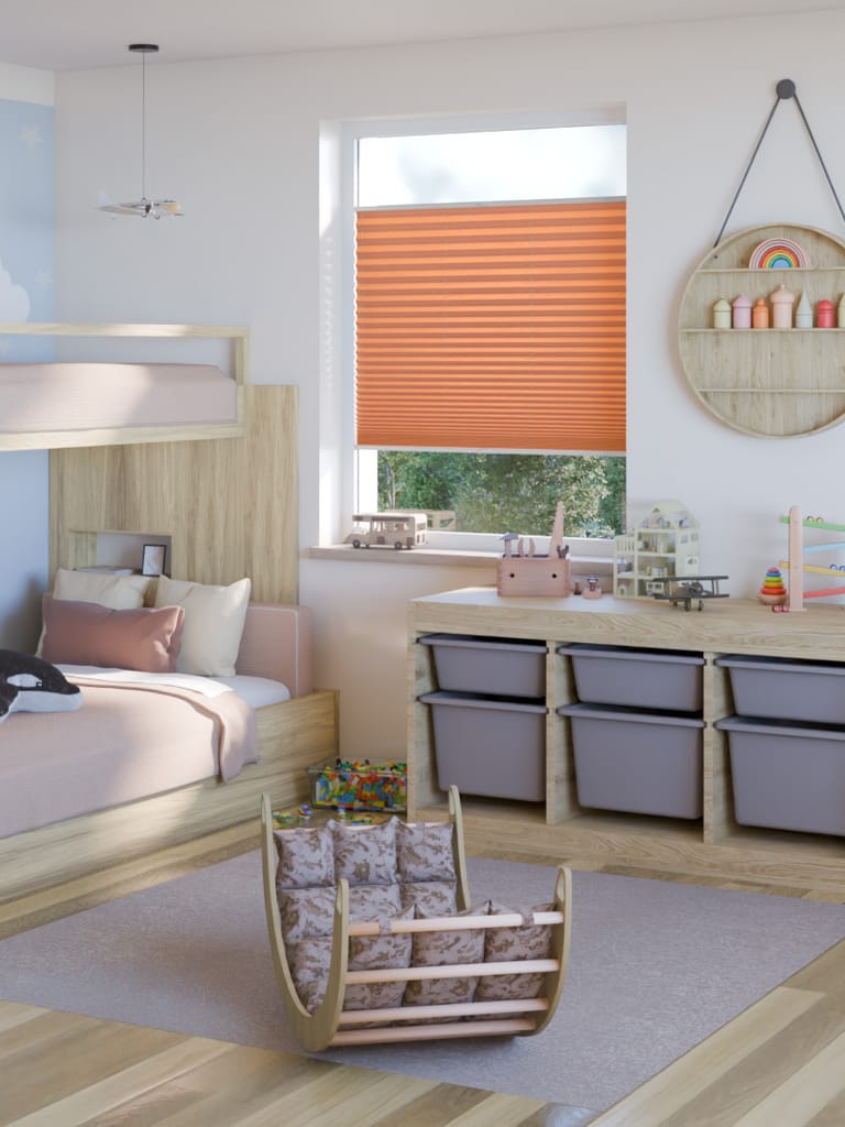 Plissee Premium orange Kinderzimmer