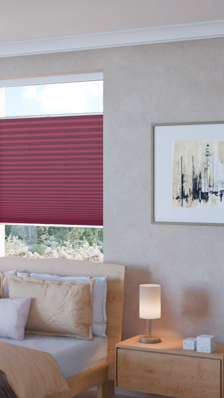 Plissee Premium rot Schlafzimmer
