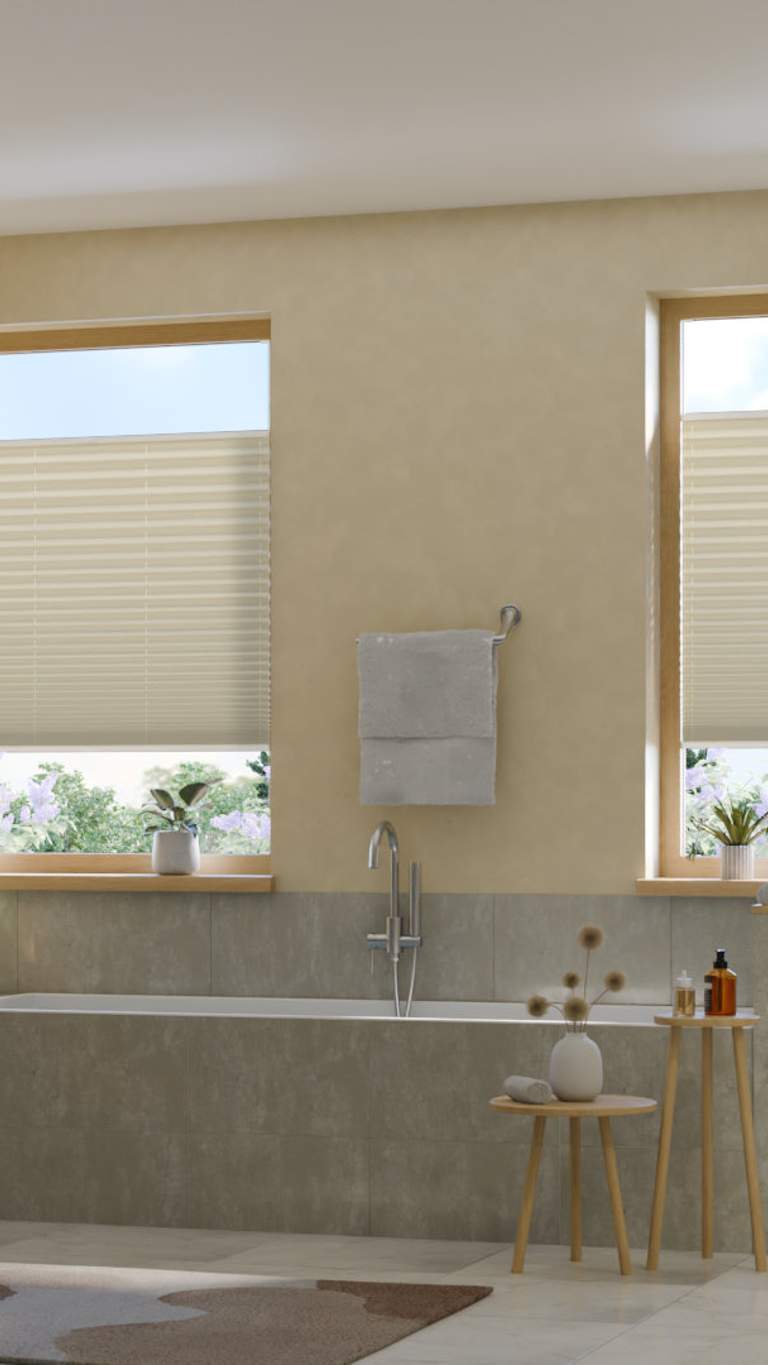 Plissee beige Badezimmer