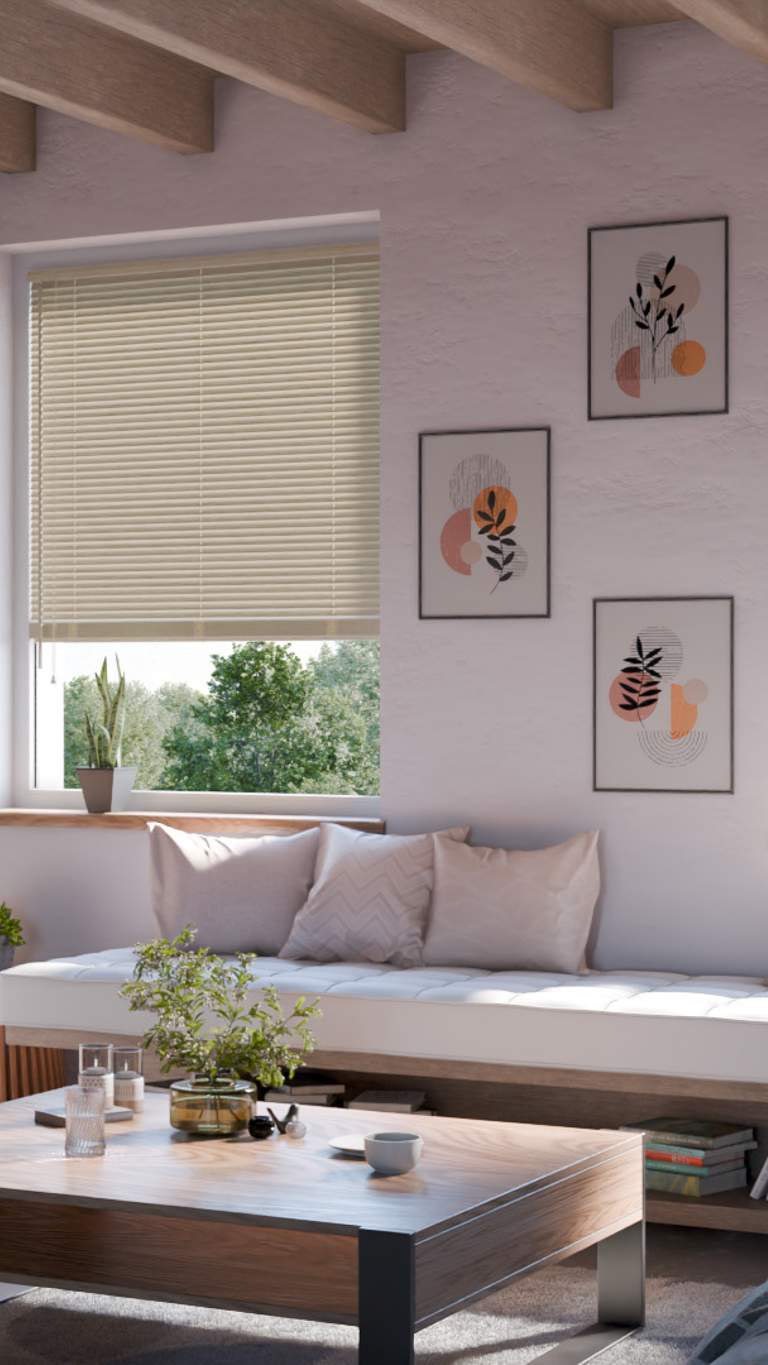 Holz Bambus25 beige Wohnzimmer