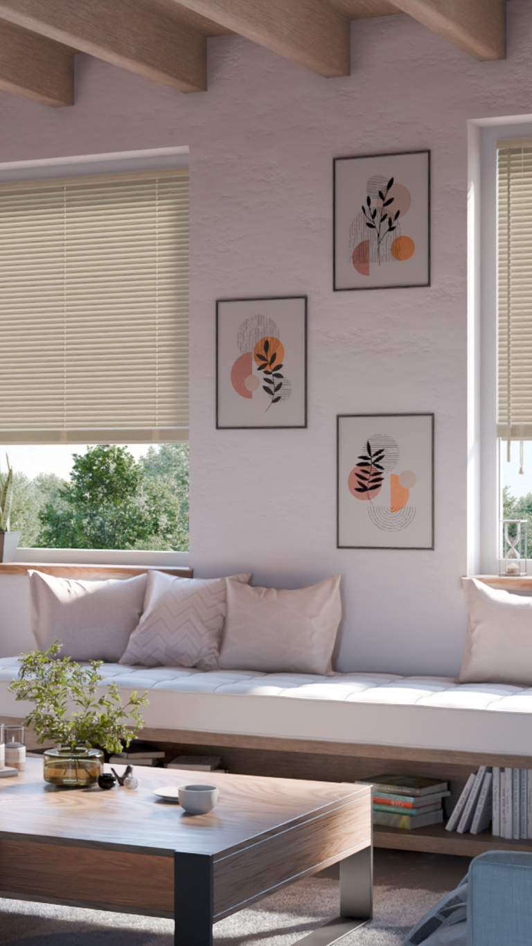 Holz Bambus25 beige Wohnzimmer