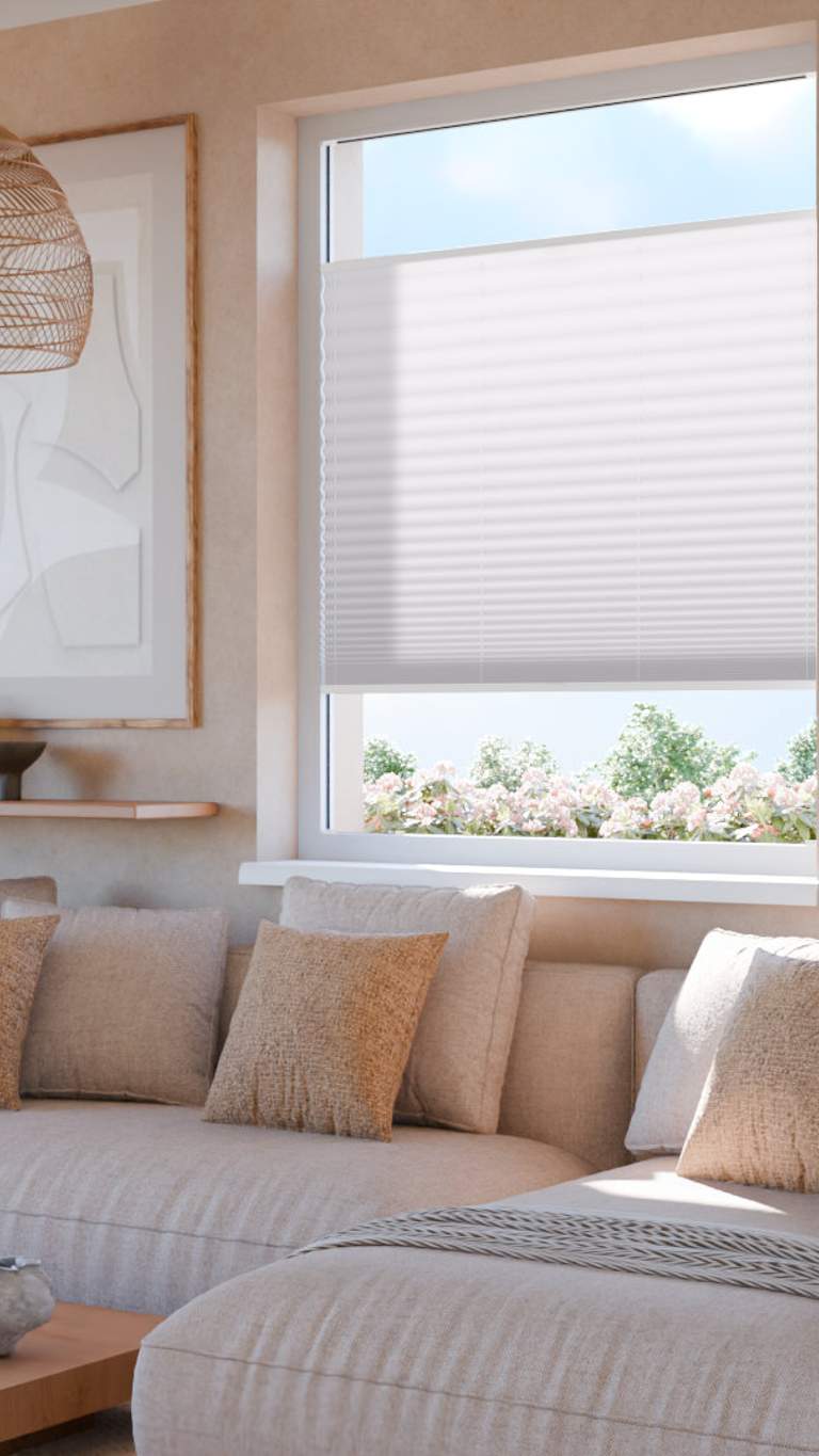 Plissee beige Wohnzimmer