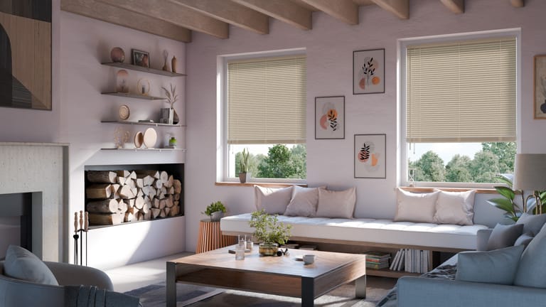 Holz Bambus25 beige Wohnzimmer