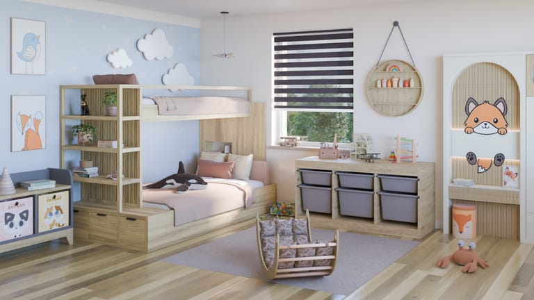 Doppelrollo violett Kinderzimmer