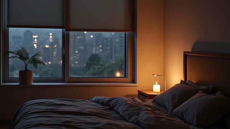 Rollo schwarz Schlafzimmer