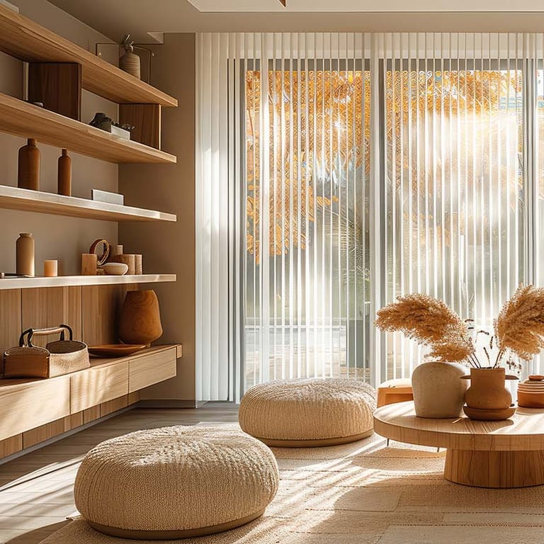 Lamellenvorhang weiß Wohnzimmer
